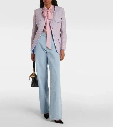 Etro Checked wool-blend tweed jacket | Thumbnail 4