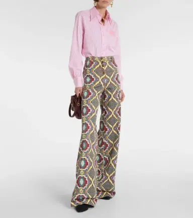 Etro Printed high-rise wide-leg jeans | Thumbnail 4