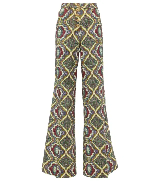 Etro Printed high-rise wide-leg jeans