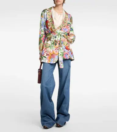 Etro Floral silk wrap jacket | Thumbnail 4