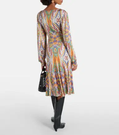 Etro Printed gathered jersey midi dress | Thumbnail 2
