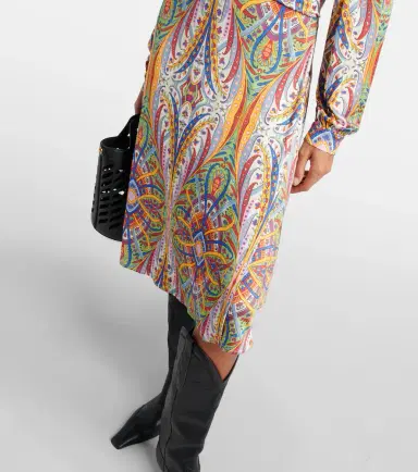 Etro Printed gathered jersey midi dress | Thumbnail 5