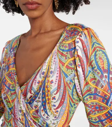Etro Printed gathered jersey midi dress | Thumbnail 7