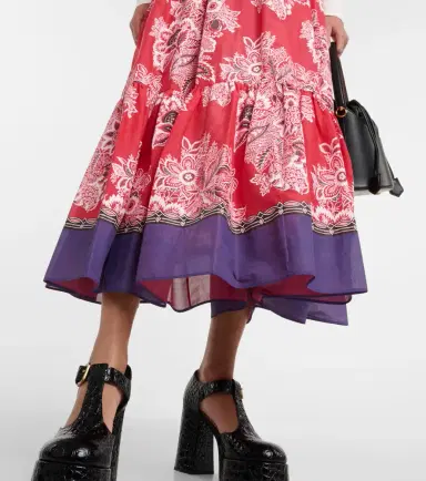 Etro High-rise cotton and silk maxi skirt | Thumbnail 2
