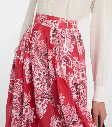 Etro High-rise cotton and silk maxi skirt | Thumbnail 3