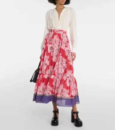 Etro High-rise cotton and silk maxi skirt | Thumbnail 5