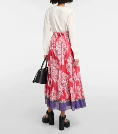 Etro High-rise cotton and silk maxi skirt | Thumbnail 6