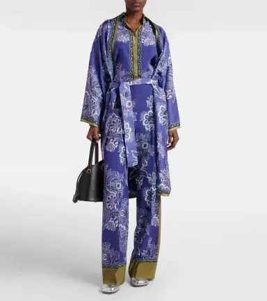 Etro Paisley high-rise silk wide-leg pants | Thumbnail 2