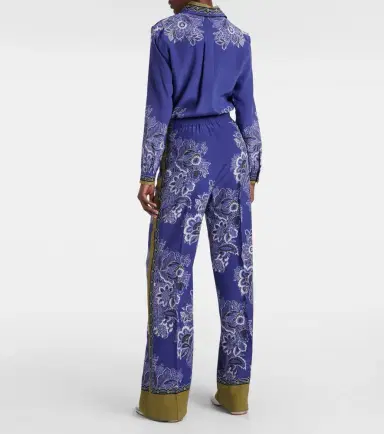 Etro Paisley high-rise silk wide-leg pants | Thumbnail 4