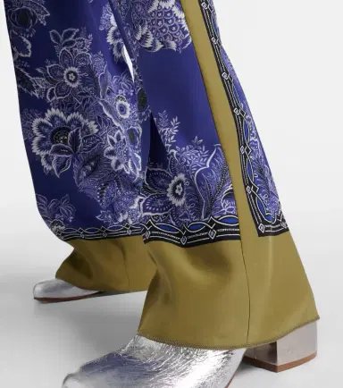Etro Paisley high-rise silk wide-leg pants | Thumbnail 5