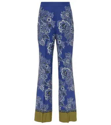 Etro Paisley high-rise silk wide-leg pants | Thumbnail 1
