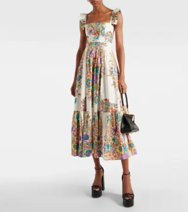 Etro Floral cotton poplin maxi dress | Thumbnail 4