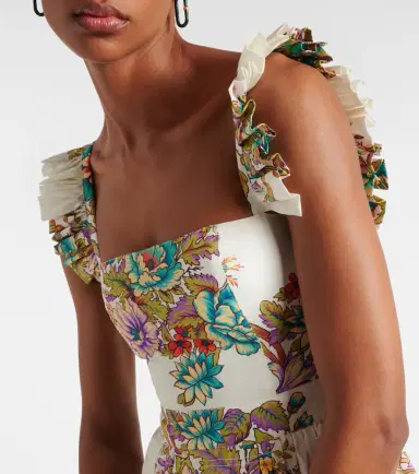 Etro Floral cotton poplin maxi dress | Thumbnail 5