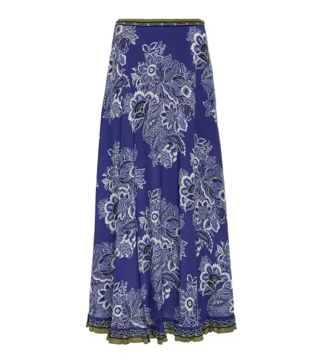 Etro Floral silk maxi skirt