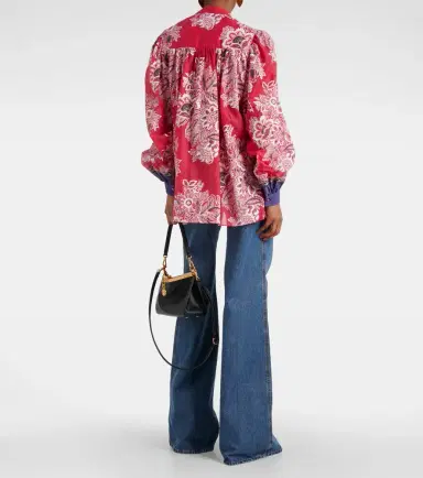 Etro Printed cotton and silk blouse | Thumbnail 2