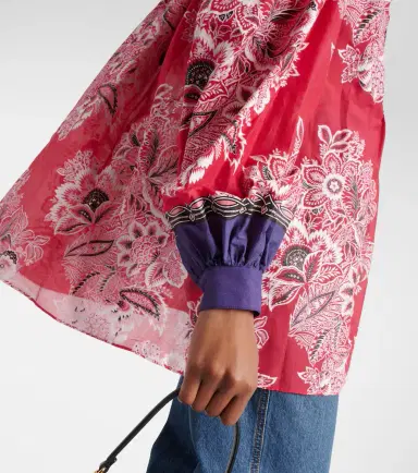 Etro Printed cotton and silk blouse | Thumbnail 4