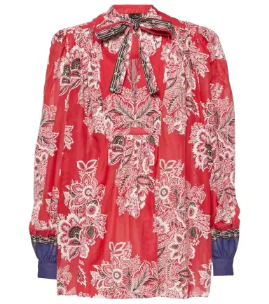 Etro Printed cotton and silk blouse | Thumbnail 1