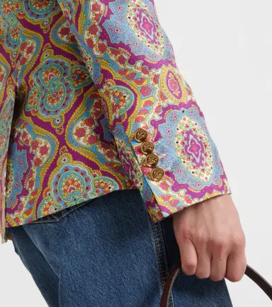 Etro Printed single-breasted silk blazer | Thumbnail 3