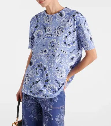 Etro Printed cotton jersey T-shirt | Thumbnail 2