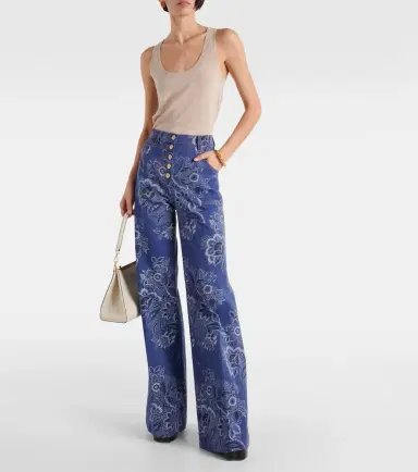 Etro Floral high-rise flared jeans | Thumbnail 4