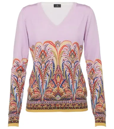 Etro Printed silk-blend sweater | Thumbnail 1