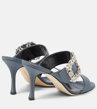 Manolo Blahnik Gable Jewel embellished Crêpe de Chine sandals | Thumbnail 2 Manolo Blahnik Gable Jewel embellished Crêpe de Chine sandals | Thumbnail 2