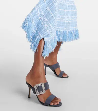 Manolo Blahnik Gable Jewel embellished Crêpe de Chine sandals | Thumbnail 6 Manolo Blahnik Gable Jewel embellished Crêpe de Chine sandals | Thumbnail 6