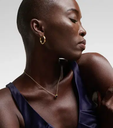 Octavia Elizabeth 18kt gold necklace with blue sapphire | Thumbnail 4