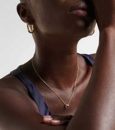 Octavia Elizabeth 18kt gold necklace with blue sapphire | Thumbnail 5