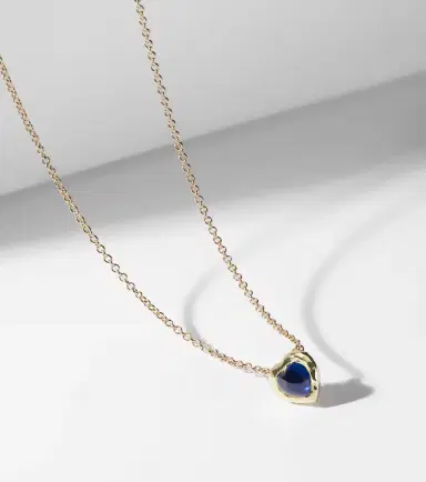 Octavia Elizabeth 18kt gold necklace with blue sapphire | Thumbnail 6