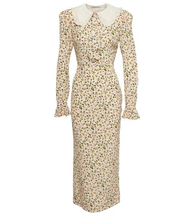 Alessandra Rich Floral silk midi dress