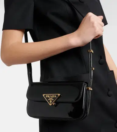 Prada Logo patent leather shoulder bag | Thumbnail 3