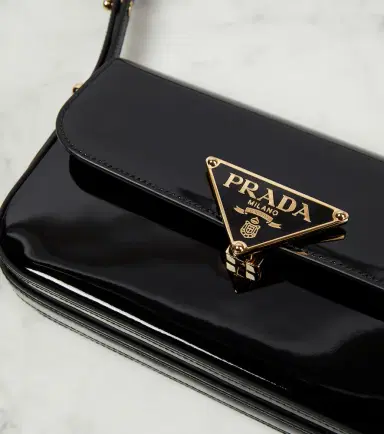 Prada Logo patent leather shoulder bag | Thumbnail 4