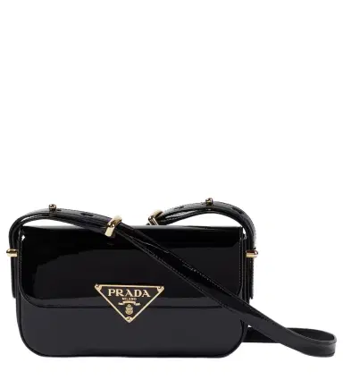 Prada Logo patent leather shoulder bag | Thumbnail 1