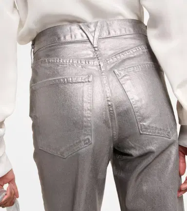 Veronica Beard Daniela metallic high-rise straight jeans | Thumbnail 2