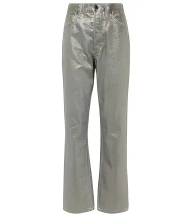 Veronica Beard Daniela metallic high-rise straight jeans | Thumbnail 1