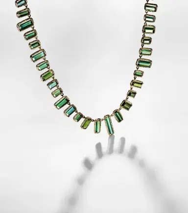 Octavia Elizabeth Bermuda Botany Eternity 18kt gold necklace with tourmalines | Thumbnail 6