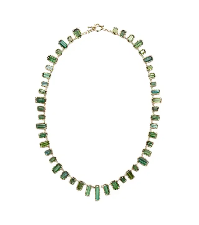 Octavia Elizabeth Bermuda Botany Eternity 18kt gold necklace with tourmalines