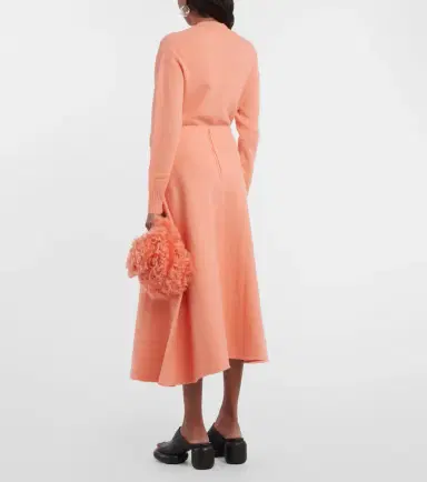Jil Sander High-rise asymmetric wool midi skirt | Thumbnail 4