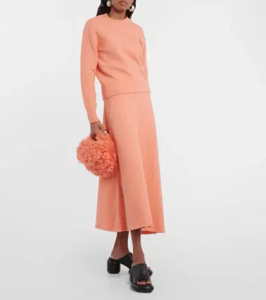 Jil Sander High-rise asymmetric wool midi skirt | Thumbnail 6