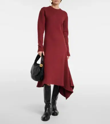 Jil Sander Asymmetric wool midi dress | Thumbnail 3