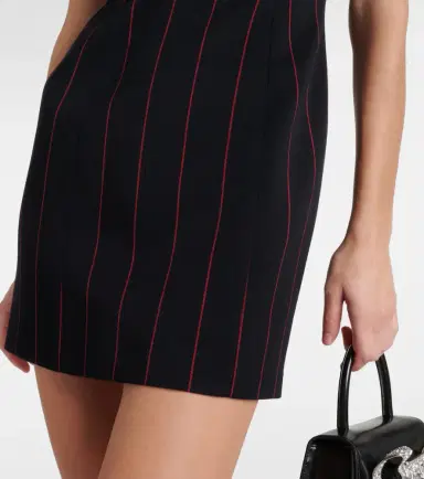 Alessandra Rich Pinstripe collared wool-blend minidress | Thumbnail 5