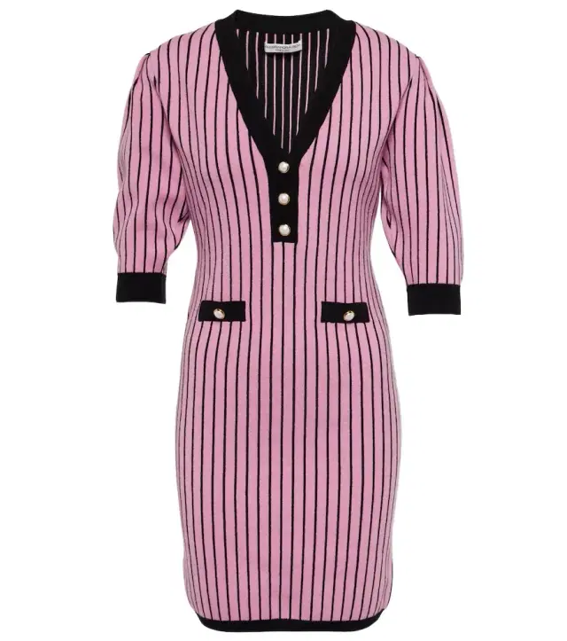 Alessandra Rich Pinstriped knit minidress