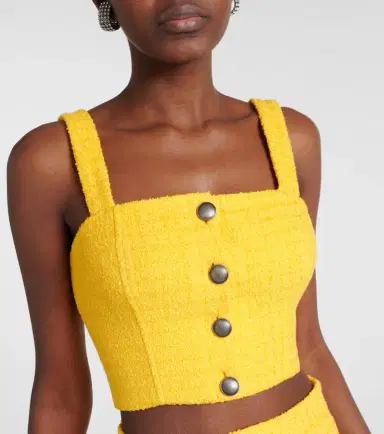 Alessandra Rich Embellished tweed crop top | Thumbnail 3