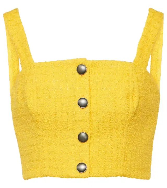 Alessandra Rich Embellished tweed crop top