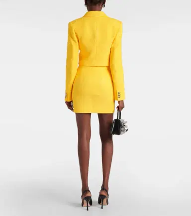 Alessandra Rich Cropped bouclé tweed blazer | Thumbnail 2