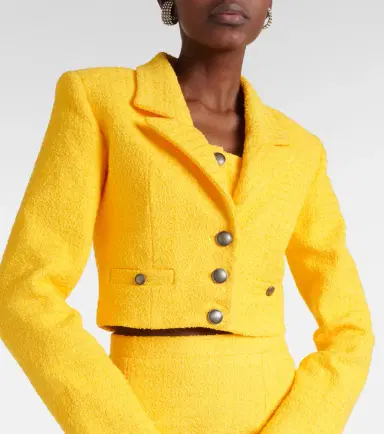 Alessandra Rich Cropped bouclé tweed blazer | Thumbnail 3