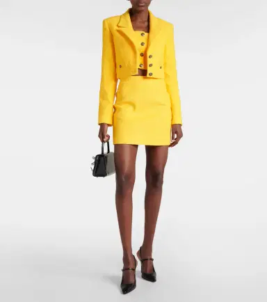 Alessandra Rich Cropped bouclé tweed blazer | Thumbnail 4