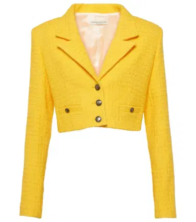 Alessandra Rich Cropped bouclé tweed blazer | Thumbnail 1