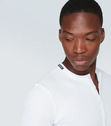 Dolce & Gabbana Re-Edition cotton jersey Henley shirt | Thumbnail 2